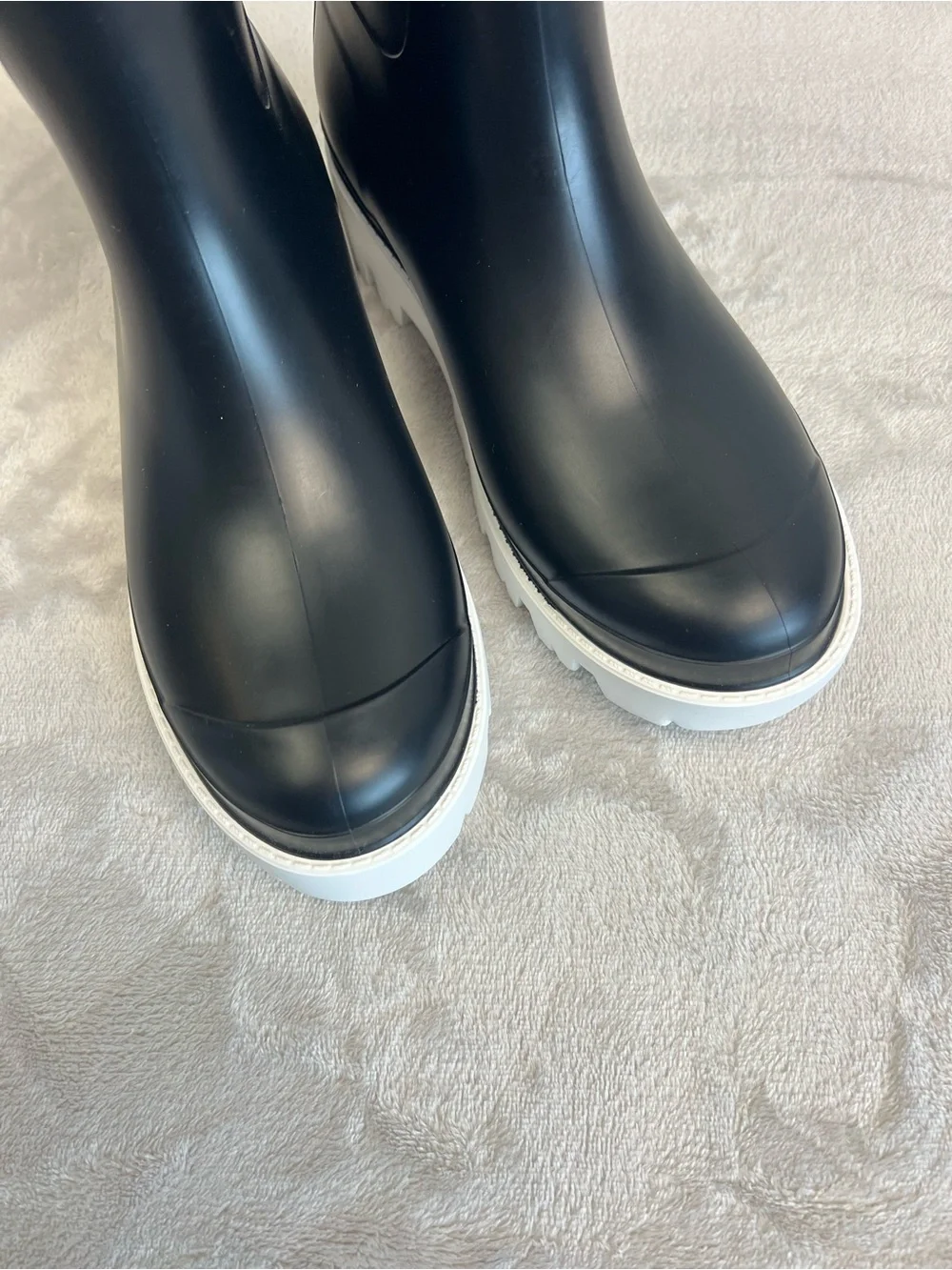 Gia Couture Black Lug Sole Rain Ankle Boots EU 40 Made in Italy NWOT